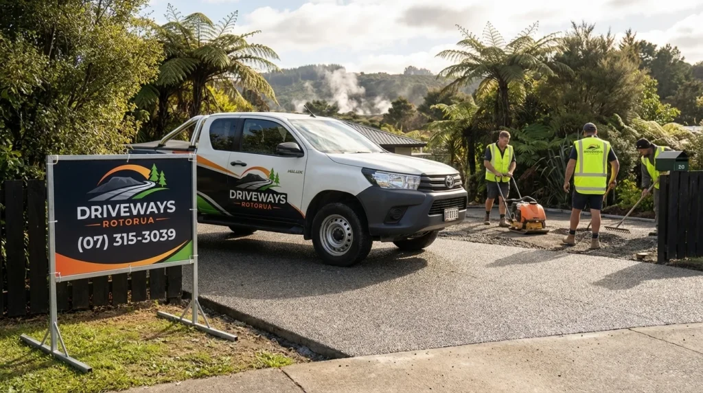 Driveways Rotorua business exterior showcasing the local company's professional presence in Rotorua
